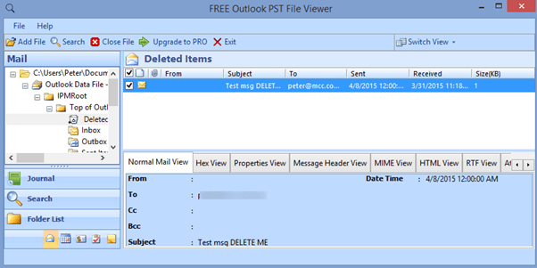 Access 'permanently deleted' Outlook items