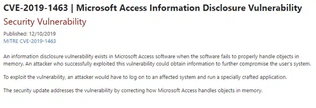 Another Access memory leak finally patched