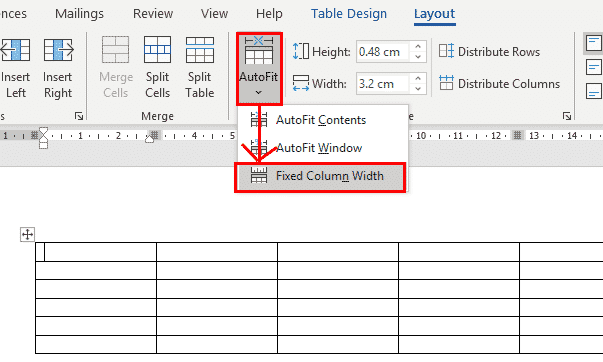 Fixing AutoFit Table Columns in Word