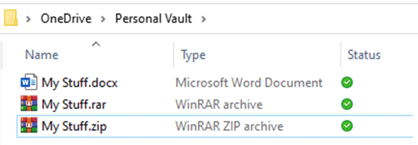 Beating the Personal Vault limit of 3 files for free OneDrive accounts