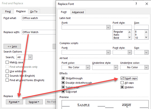 Change case using Word's Replace feature