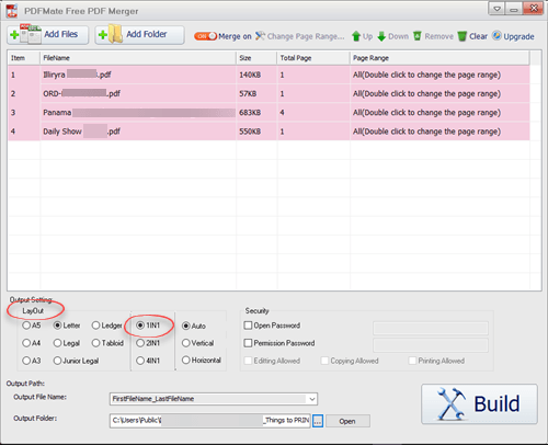 Free PDF combine, merge or splitting files