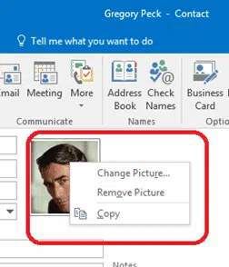 Contact pictures in Outlook