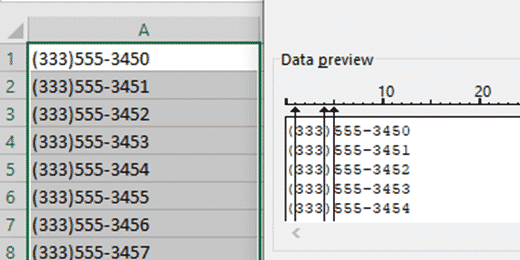 Excel Text to Columns