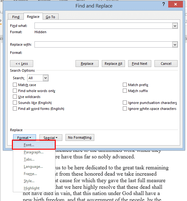 Two ways to Find & Remove Hidden Text in Word