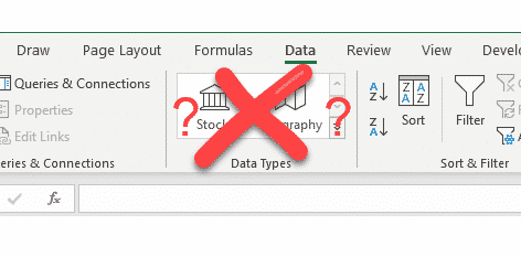 Fix Excel when Stock and Geography data types go missing