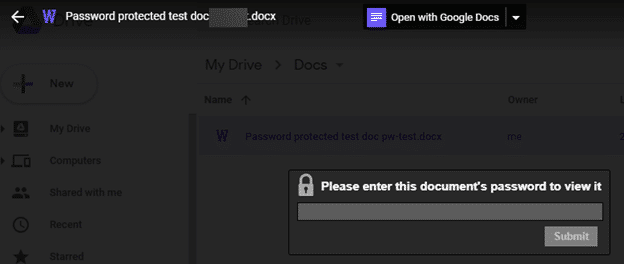 Google Drive supports Microsoft Office encrypted files – sort of