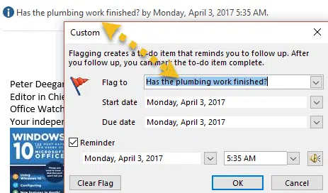Make outgoing email reminders in Outlook aka 'Flag for Recipients'