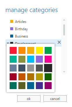Outlook Categories in Outlook Web Access