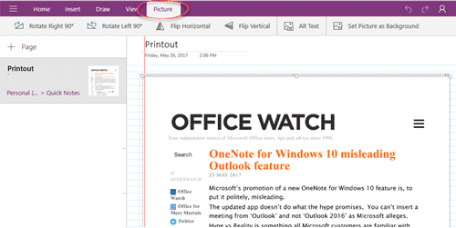 Print to OneNote - two methods now available