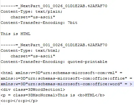 See the whole 'raw' email message in Outlook