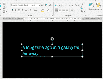 Star Wars movie opening and end credits in PowerPoint