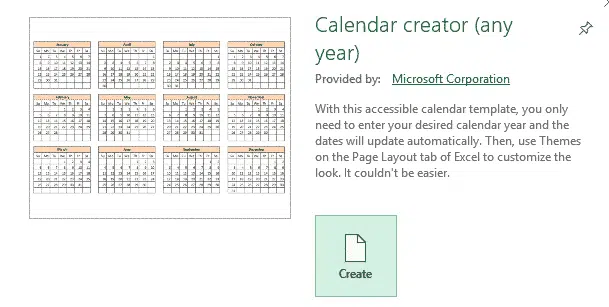 What's the deal with Excel’s Calendar Creator?
