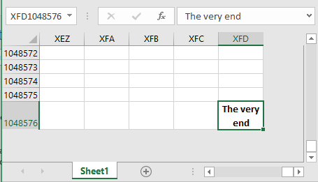 The slow way to the end of Excel