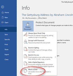 Three ways to stop people changing your Word document