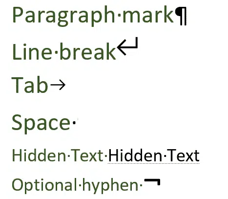 Understand the Show All markers in Word