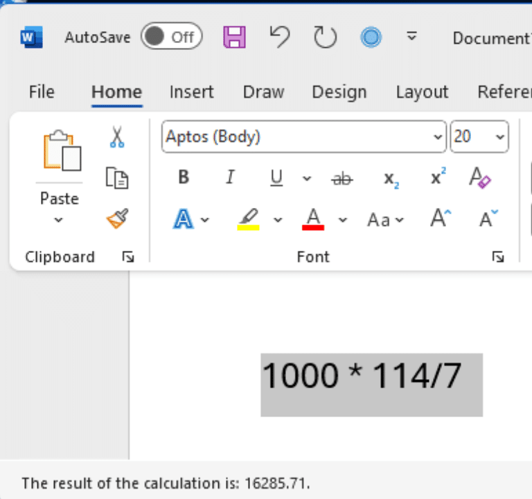 Get better accuracy from Word's Calculator