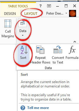 Power Sorting and more in Word