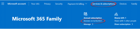 Find your Microsoft 365 plan, expiry date and when Microsoft charges for renewal