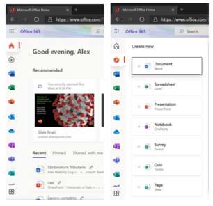 Microsoft 365 web page update