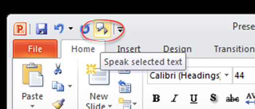 powerpoint text to speech