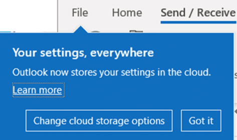 Outlook stores settings in the cloud – but which ones?