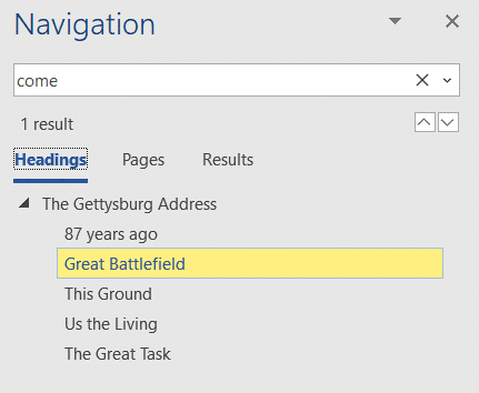 Find pane search secrets in Word