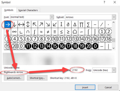 Right Arrow Symbol In Word Excel Powerpoint And Outlook Office Watch