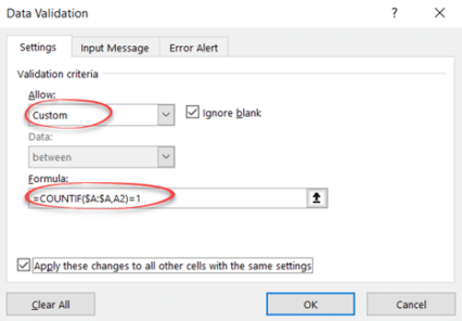 Stop accidental duplicates in your Excel lists or Tables