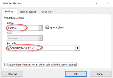 Stop accidental duplicates in your Excel lists or Tables