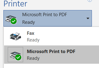 Two choices to make a PDF - Save or Print?