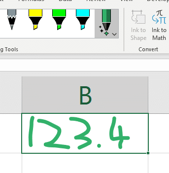 Now you can handwrite directly into Excel cells