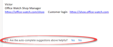 Text predictions will type for you in Outlook and Word