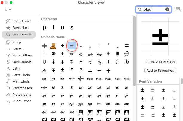 where to find infinity symbol in word for mac