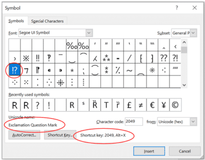 Exclamation Question Mark ⁉ symbol in Word, Excel, PowerPoint and ...