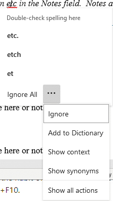 More changes for Word’s Spelling and Grammar