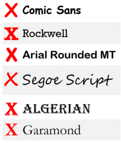 Three sources for an X  in Word or PowerPoint
