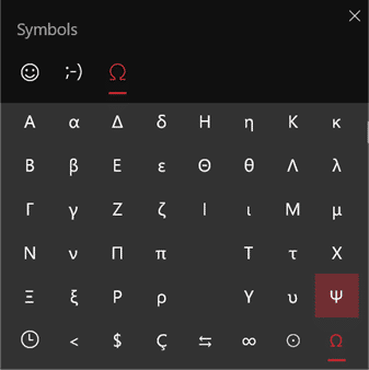 Psi upper Ψ or lower ψ symbols in Word and Office - Office Watch