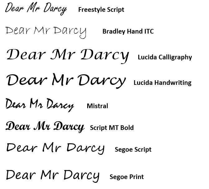 Word Handwriting Font