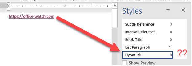 Understanding the strange FollowedHyperlink style in Word