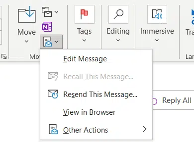 All about editing an incoming Outlook message