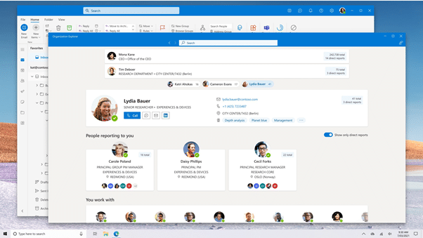 Find your place in the company with Outlook’s Org Explorer