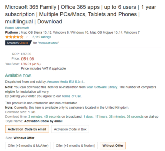 Save with Microsoft 365 Family deal from Amazon UK