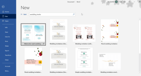 Make your own wedding stationery in Word