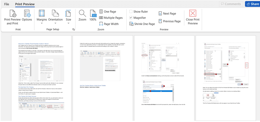 vogn Jurassic Park Ham selv Discover a better Print Preview mode in Word - Office Watch