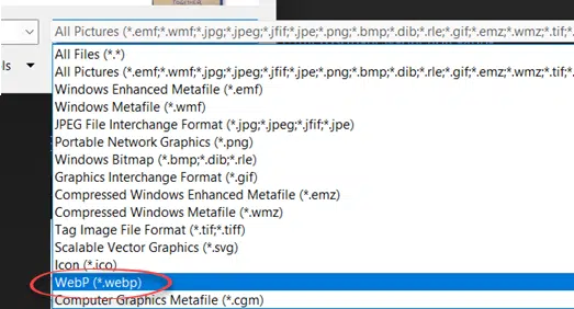WebP support available in Microsoft Office