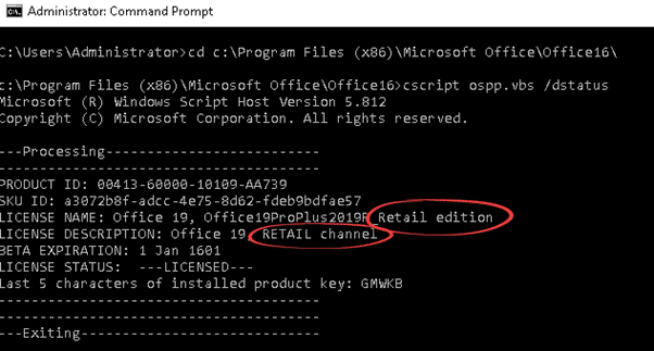 How to tell if Windows Product license is OEM, Retail, Volume (MAK/KMS)