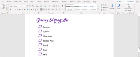 Make your own, better paper checklist in Word