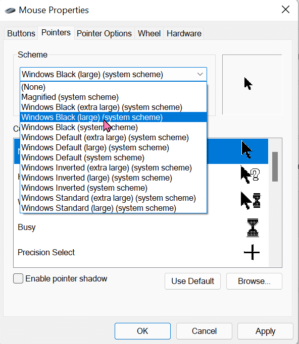 Windows 11 RGB, How to Change Your Mouse Pointer Color and Size