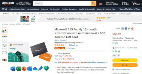 Microsoft 365 Family plus $50 bonus, but be quick
